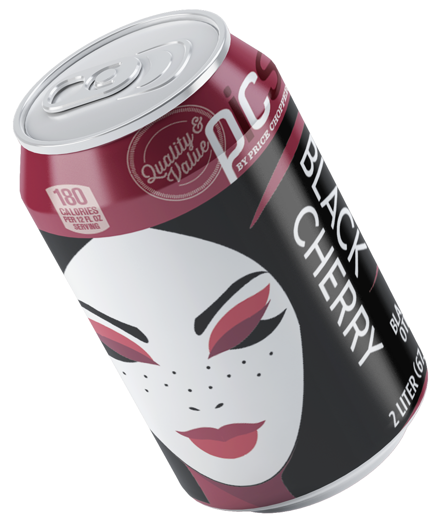 Soda can in black cherry