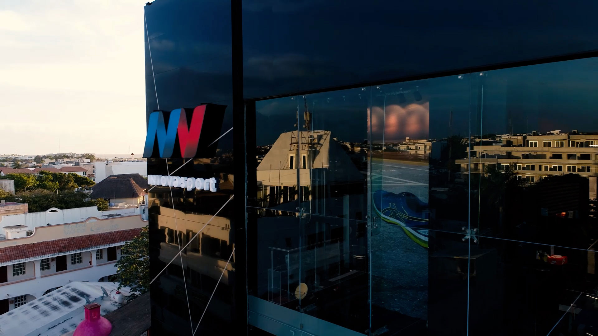 exterior building with branding